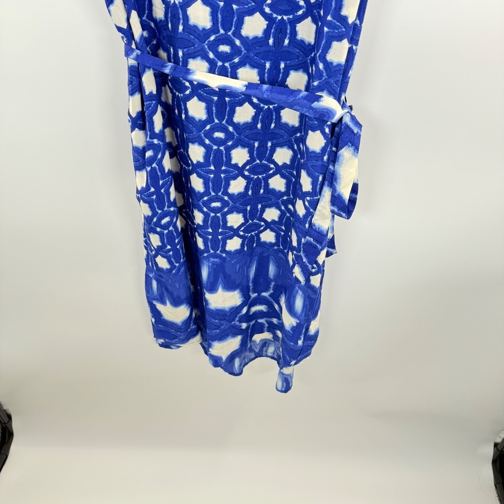 Velvet Graham & Spencer Blue White Print Sleeveless Sundress Size Medium Boho - Picture 14 of 16